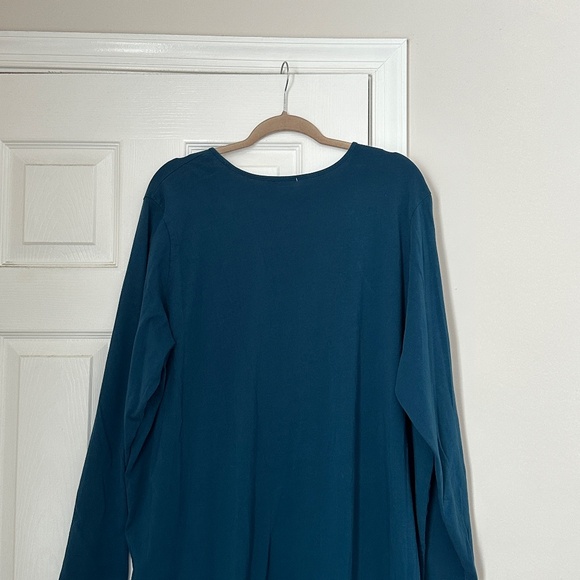 Universal Standard Shirt Dress Teal Iconic Plus Basic V-Neck Geneva Size XL 26 - Picture 5 of 8
